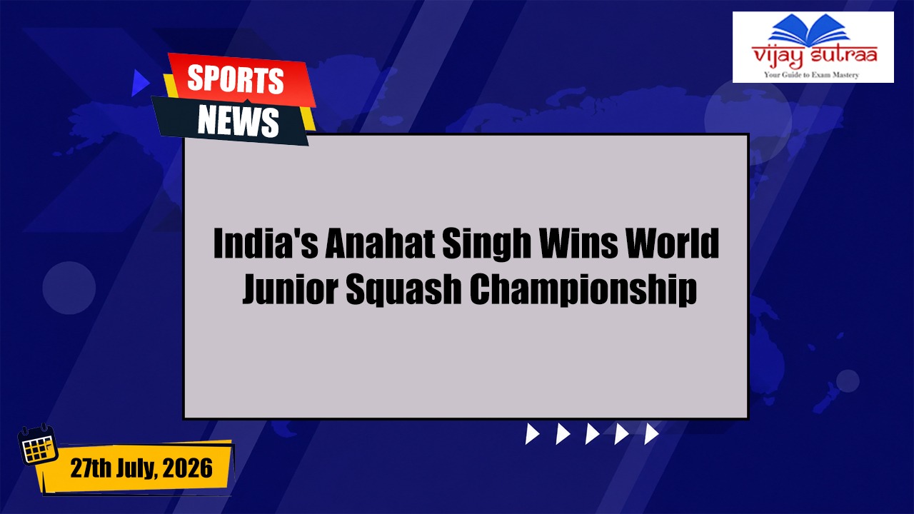 India's Anahat Singh Lifts World Junior Squash Title